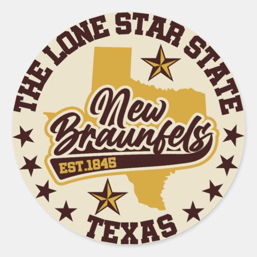 New Braunfels, Texas Ronde Sticker (Voorkant)