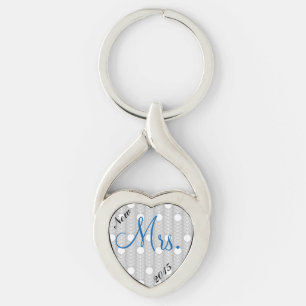 New Brides "Mrs" Heart Keychain