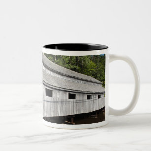 New Brunswick, Canada. Ierse rivier bedekt Tweekleurige Koffiemok