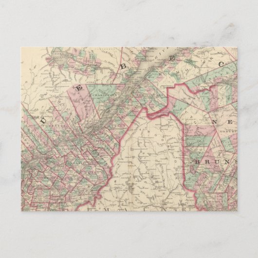 New Brunswick en Quebec Briefkaart (Voorkant)