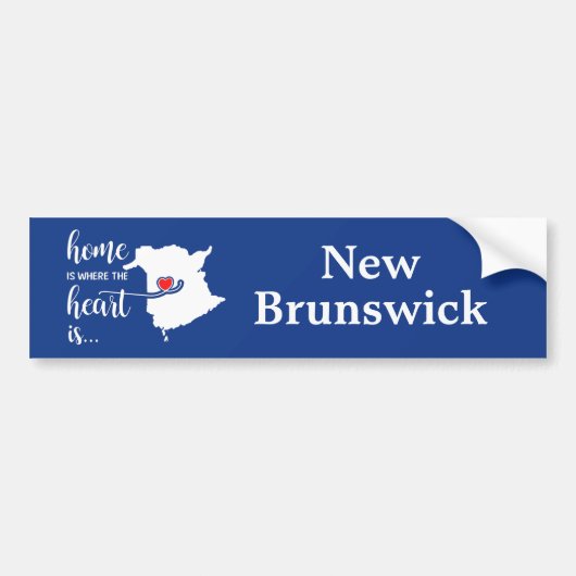New Brunswick Home is waar het hart is Bumpersticker (Voorkant)