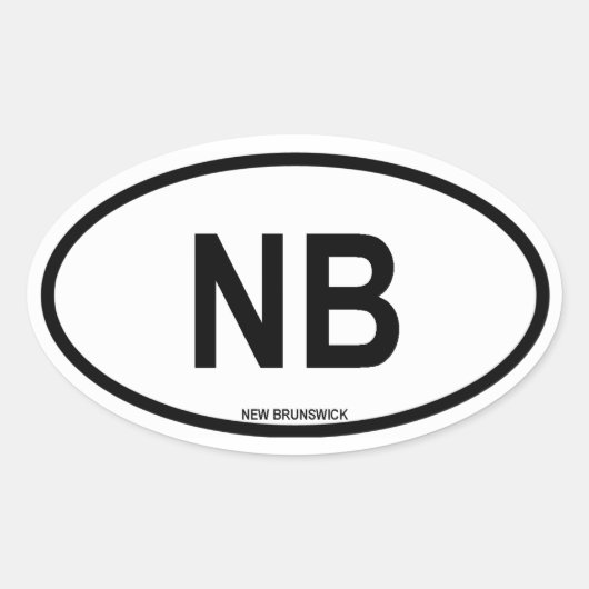 New Brunswick "NB" Ovale Sticker (Voorkant)