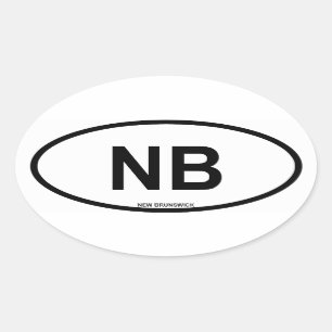 New Brunswick "NB" Ovale Sticker