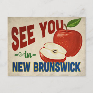 New Brunswick New Jersey Apple - Vintage Travel Briefkaart