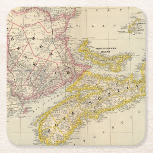 New Brunswick, Nova Scotia Vierkante Kartonnen Onderzetter