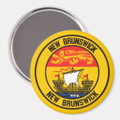 New Brunswick Round Emblem Magneet (Voorkant / Achterkant)