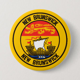 New Brunswick Round Emblem Ronde Button 7,6 Cm