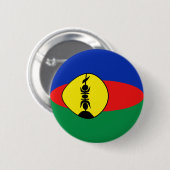 New Caledonia Fisheye Flag Button (Voorkant /achterkant)