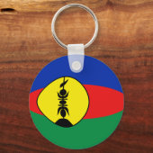 New Caledonia Fisheye Flag Sleutelhanger (Voorkant)