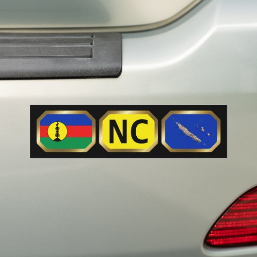 New Caledonia Flag Map Code Bumper Sticker (Op auto)