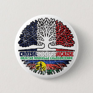 New Caledonia Nieuw-Caledonisch Frankrijk Boom Ronde Button 5,7 Cm