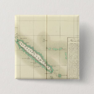 New Caledonia Oceania nr. 46 Vierkante Button 5,1 Cm