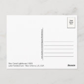 New Canal Lighthouse New Orleans LA USA Postcard Briefkaart (Achterkant)