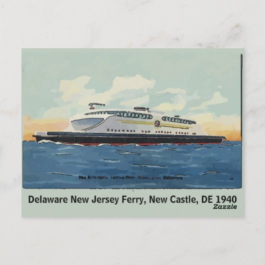 New Castle, DE Old Ferry Briefkaart (Achterkant)