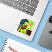 New Cham On The Block—Jackson’s Chameleon  Sticker (Laptop met iPhone)