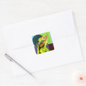 New Cham On The Block—Jackson’s Chameleon  Vierkante Sticker (Envelop)