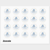 new chapter begins,blue bow books baby shower chic ronde sticker (Vel)