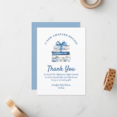 new chapter begins, blue bow books thank you notitiekaartje (Voorkant / Achterkant in situ)