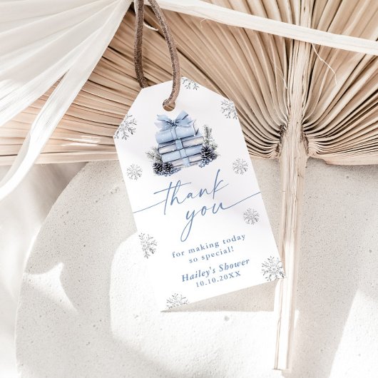 New Chapter Begins Blue Bow Winter Baby Shower Cadeaulabel