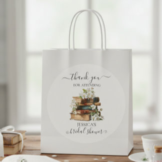 New Chapter Begins Book Bridal Shower Ronde Sticker