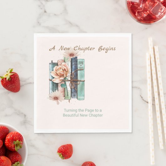 New Chapter Begins Book Stack Floral Servet (Insitu)