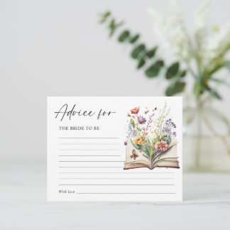 New Chapter Begins Floral Book Advice Card Informatiekaartje