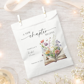 New Chapter Begins Floral Book Bridal Shower Bedankzakje
