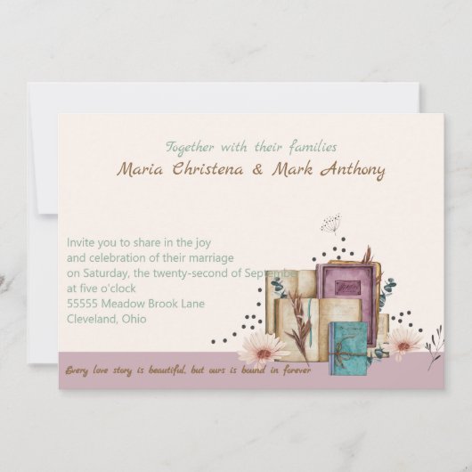 New Chapter Begins Wedding Invitation (Devant)