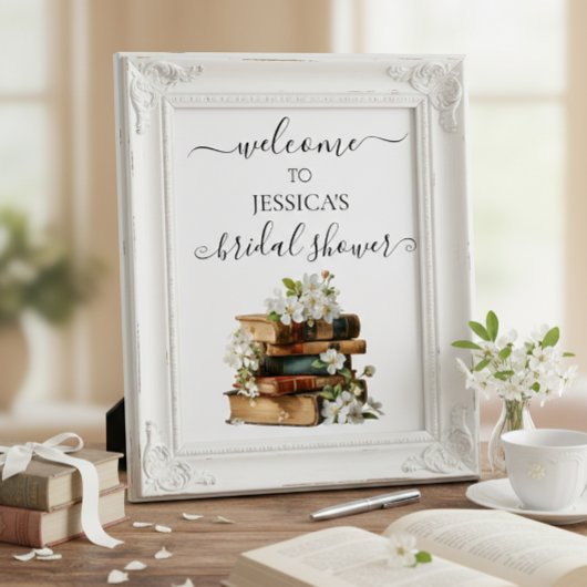 New Chapter Bridal Shower Welcome Sign Poster