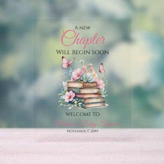 New Chapter Girl Storybook Baby Shower Welcome (Neutre)