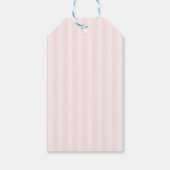 New Chapter Pink Bow Stripes Baby Shower Cadeaulabel (Achterkant)
