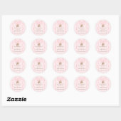 New Chapter Pink Bow Stripes Baby Shower Ronde Sticker (Vel)