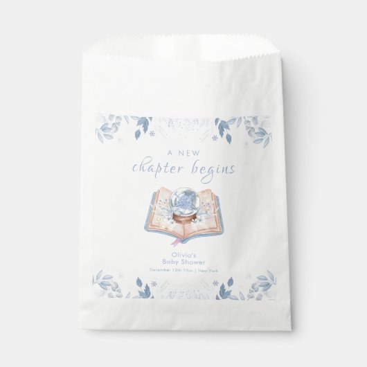New Chapter Winter Floral Snowball Baby Shower Bedankzakje (Voorkant)