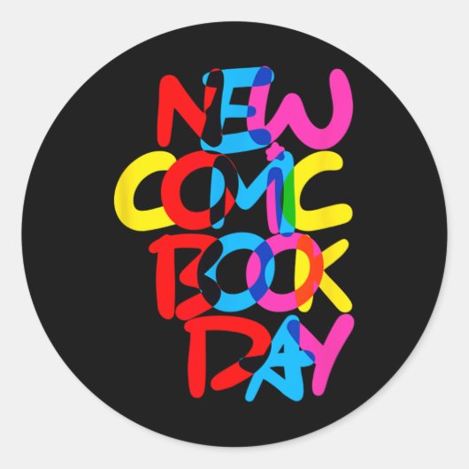 New Comic Book Day (overlap)  Ronde Sticker (Voorkant)