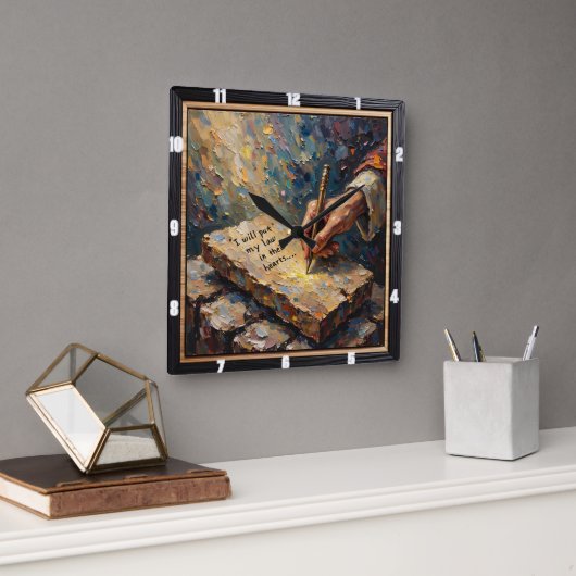 New Covenant: Law Inscribed Vierkante Klok (Kantoor)