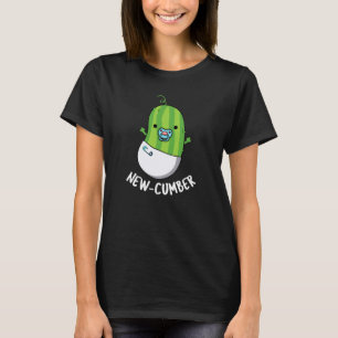 New cumber Funny Veggie Cucumber Pun Dark BG T-shirt
