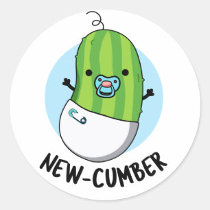 New cumber Funny Veggie Cucumber Pun Ronde Sticker
