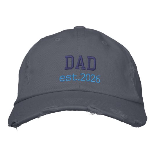 NEW DAD - est.2026 Geborduurd Honkbal Pet (Voorkant)