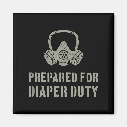 New Dad Prepared For Diaper Duty Funny Small  Magneet (Voorkant)