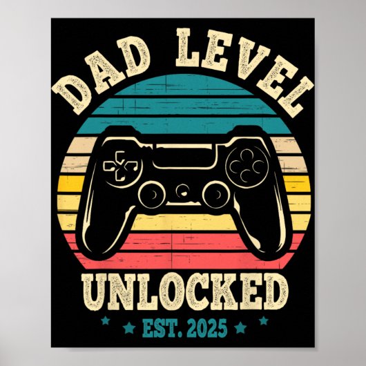 New Daddy I Leveled Up To Dad Mens Pregnancy Idea Poster (Voorkant)
