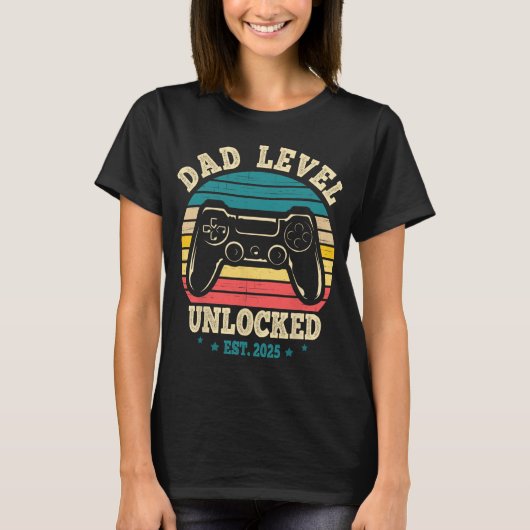 New Daddy I Leveled Up To Dad Mens Pregnancy Idea T-shirt (Voorkant)