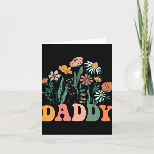 New Daddy Wildflower First Birthday &amp; Baby Sho Kaart (Voorkant)