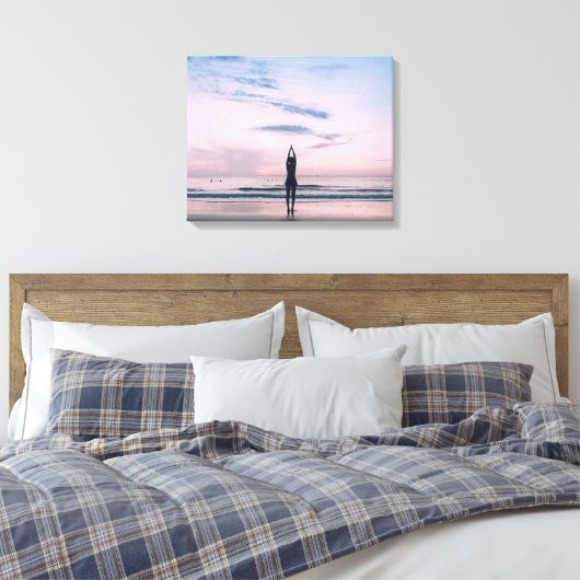 "NEW DAY CALM" YOGA POSE Gewoon ademen Canvas Afdruk (Insitu (Slaapkamer))