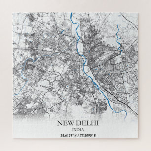 New Delhi India City Map Eenvoudig Legpuzzel