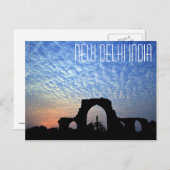 New Delhi India Iron Pillar briefkaart (Voorkant / Achterkant)