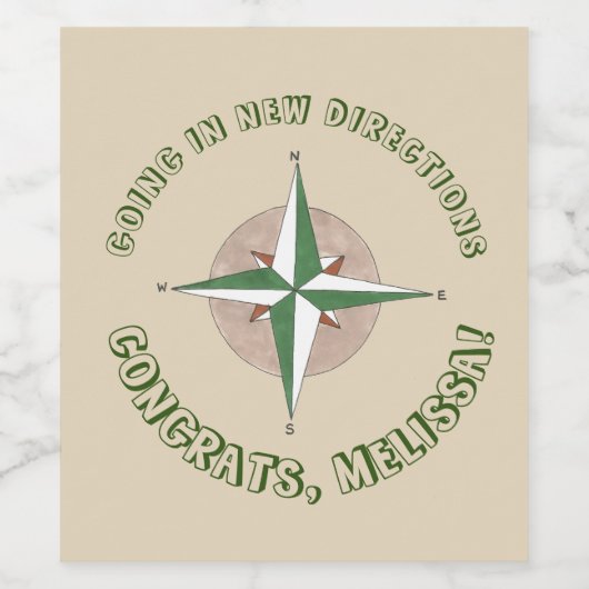 New Directions Compass gans Wijn Etiket (Enkel label)