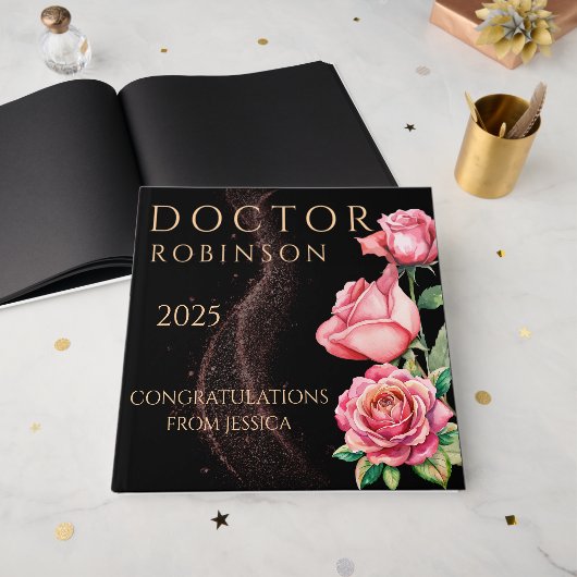 New Doctor, PhD Doctorate floral matte gift  (Recto ouvert)