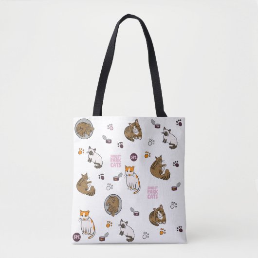 New | Doodles Tote | Sunset Park Cats | Rescue Draagtas (Voorkant)