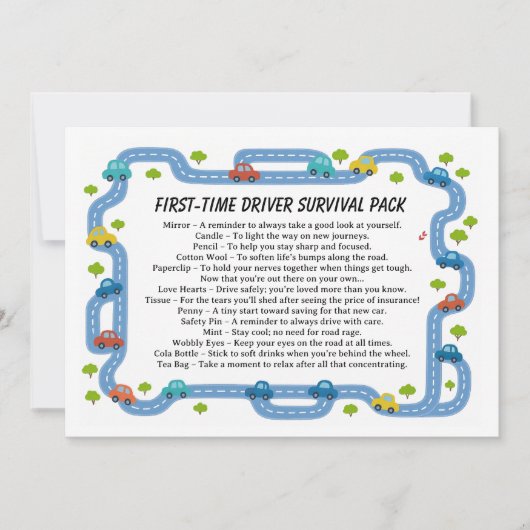 New Driver Survival Kit | Funny Driving  Feestdagenkaart (Voorkant)