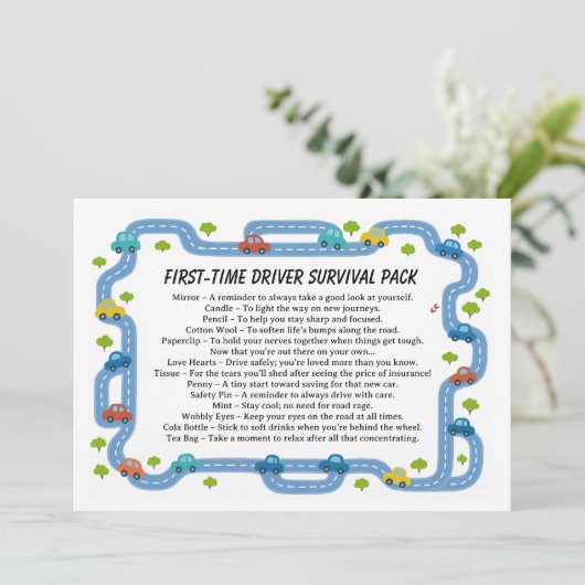 New Driver Survival Kit | Funny Driving  Feestdagenkaart (Staand voorkant)